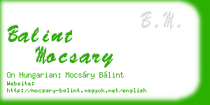 balint mocsary business card